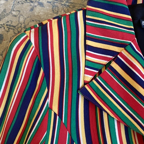 Vintage Betsey Johnson Striped Rayon Blazer Jacket - Picture 5 of 16